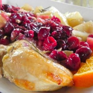 OrangeHoneyChicken Orange Honey Chicken with Cranberries & Apples on www.SimplyDeliciousLiving.tv