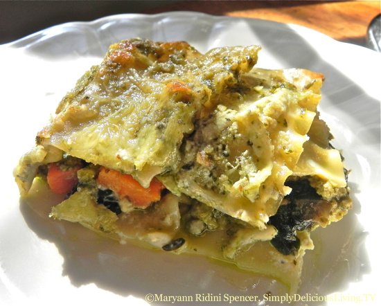 Veggilicious Lasagna with Ricotta & Pesto