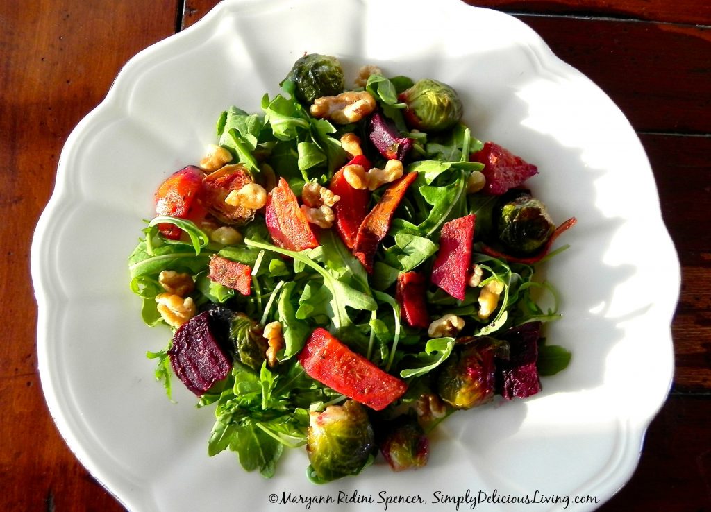Roasted Brussels Sprouts and Winter Beets