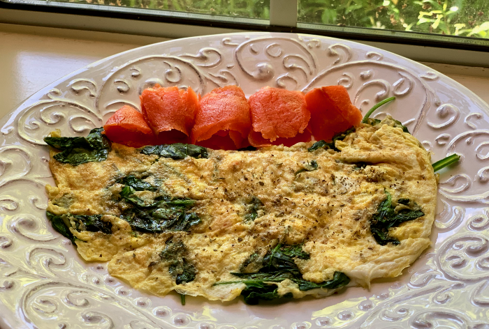 Spinach & Salmon Omelette
