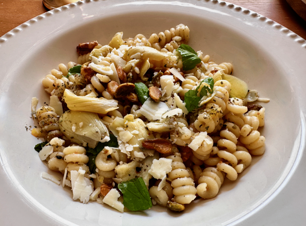 Lemon Artichoke and Nut Pasta